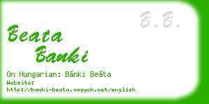 beata banki business card