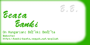 beata banki business card